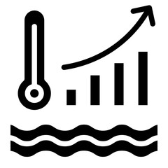 Ocean warming icon glyph style vector illustration © Admotret