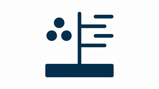 Data Analysis Chart Growing Upward Blue Dots and Bars Light Background