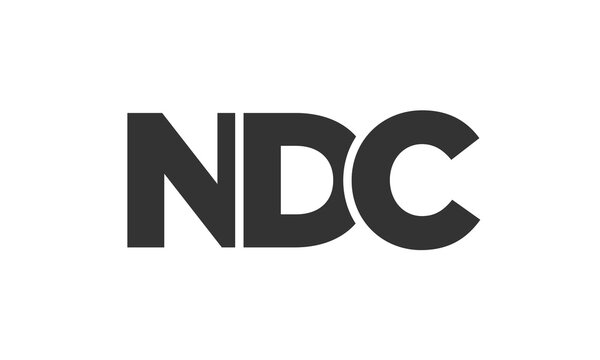 NDC logo design template with strong and modern bold text. Initial based vector logotype featuring simple and minimal typography. Trendy company identity.