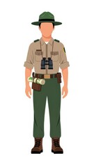 Fototapeta premium Park Ranger Uniform Illustration Male Character.
