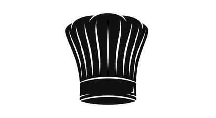 A striking black silhouette of a traditional chef s toque representing culinary arts and professional cooking silhouette high quality detailed modern elegant stylish © CreativeAlim02