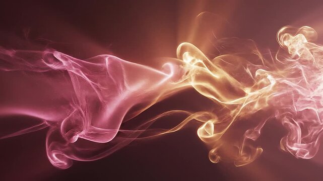 【16:9横長】ローズピンクとゴールドの高級抽象背景 4K 母の日・ラグジュアリー背景 Elegant Pink & Gold Smoke