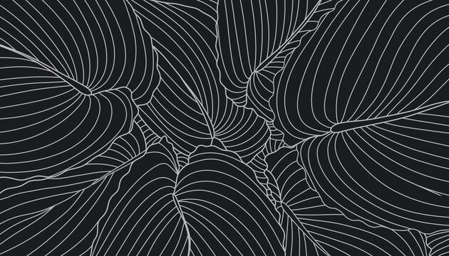 Colorfull botanical abstract contemporary seamless pattern background. Nature art Tropical line Hand drawn floral palm leaves Design for fashion , fabric, textile, and all prints. 