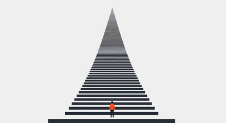 Fototapeta premium Person Standing in Front of a Large Pyramid
