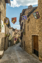 Medieval stone street in Ainsa Huesca Spain