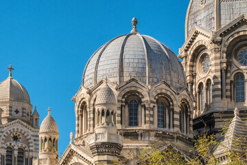 Close Up of Domes of Marseille Cathedral