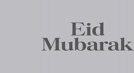 Obraz premium A festive Eid Mubarak greeting on a light gray background