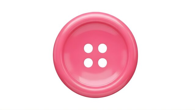 A pink button with four holes on a transparent background