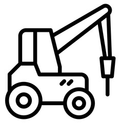 Fototapeta premium Construction Machinery and Heavy Vehicle for Industrial Engineering and Building Projects.representing industrial equipment or labor tools icon vector illustration.
