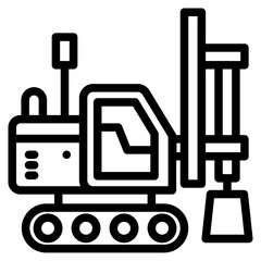 Construction Machinery and Heavy Vehicle for Industrial Engineering and Building Projects.representing industrial equipment or labor tools icon vector illustration.