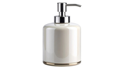 Obraz premium Bottle of soap isolated on transparent background, high-quality PNG showing a clean liquid soap dispenser, perfect for hygiene, bathroom, cleaning, and personal c