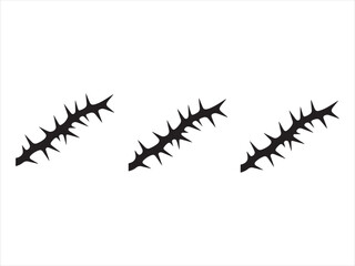 Obraz premium Thorn Branch Silhouette Set, Thorn branch silhouettes, circular thorn rings, black vector thorns, sharp botanical elements, tattoo vector design