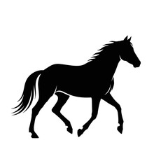 Obraz premium Minimalist Silhouette of a Trotting Horse Walking