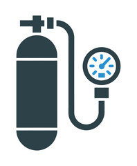 Obraz premium Vector illustration of a scuba tank with pressure gauge attached