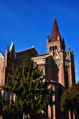 San Fermo Church beautiful gothic apse in the city of Verona, Italy