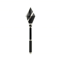 Elegant Black Umbrella with Faceted Silver Accents