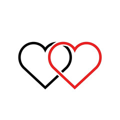 Red Black Hearts Symbol Love