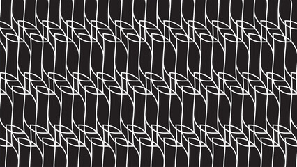 Seamless black and white abstract wave pattern texture design for decorative wallpaper or fabric illustration