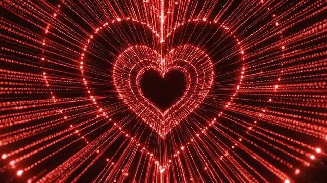 Valentines day romantic pink hearts love tunnel cinematic motion background elegant abstract animation for wedding romance celebration advertising and emotional storytelling visuals stock video loop