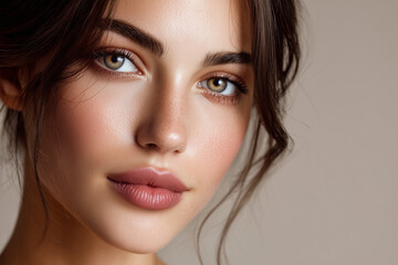 Obraz premium Clean beauty portrait suitable for global advertising and branding. 