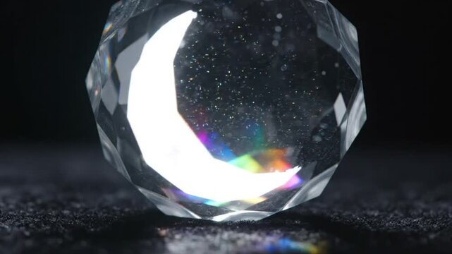Crescent moon glass refraction