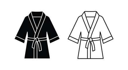 Two bathrobes one dark and one light in a striking silhouette © Rina