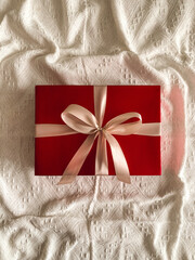 Red gift box on a white background