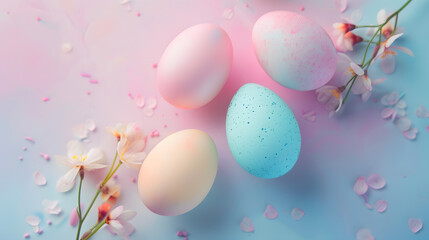 Easter colourful fluorescent eggs on pink background with space for lettering 