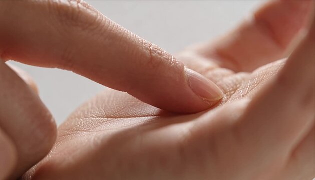 Macro skin texture detail hand finger touch gentle contact closeup care soft natural wellness relaxation soft line human body calm detail closeup gentle contact soft care