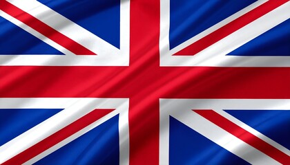 Silky, rippled flag of red and white crosses on blue field, partially shaded with dynamic highlights and shadows