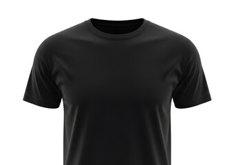 Naklejka premium Black T Shirt Mockup Front View Isolated on White Background