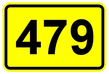 Illustration eines Schildes der Bundesstraße B 479 in Deutschland  © Pixel62