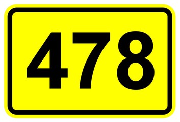 Illustration eines Schildes der Bundesstraße B 478 in Deutschland  © Pixel62