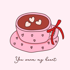 Tea Cup Saucer Bow Vector