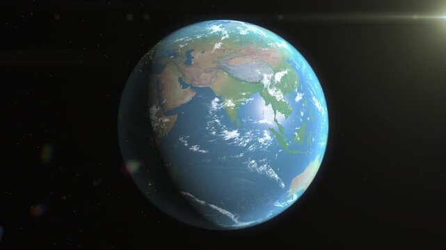Location and map of Mongolia on the surface of the earth at day.