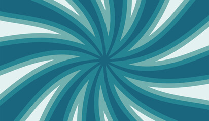 Abstract radial swirl background with layered teal and blue curved shapes radiating from center. Dynamic geometric pattern ideal for design projects, branding, posters and web backgrounds.