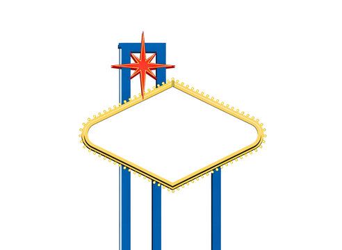 Las vegas sign icon gold isolated on transparent background