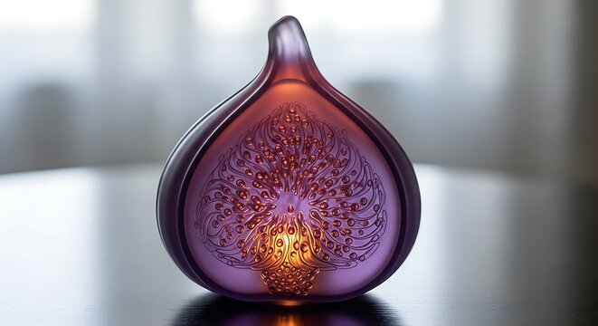 Decorative Glass Figurine with Warm Inner Light.