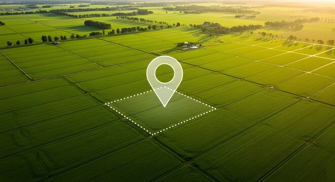 Terreno en vista a&eacute;rea.
 Identifique el s&iacute;mbolo de registro del &aacute;rea vacante para el mapa.
 Esa propiedad, inmueble para negocio de vivienda, casa o residencial es decir construcci&oacute;n, desarrollo, vent