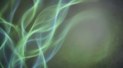 Vibrant green and blue neon light trails on dark background