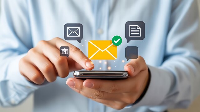 Mobile email notification with secure message confirmation
