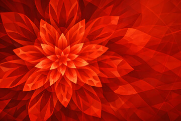 抽象的な赤い幾何学フラワー背景デザイン