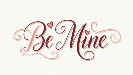 Be Mine romantic calligraphy love text vector illustration handwritten script design