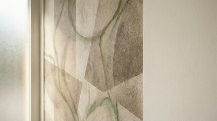 Elegant modern interior design with geometric patterned wall