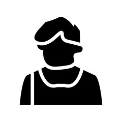 silhouette of a barista man glyph icon vector