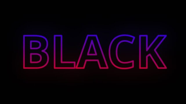 MODERN colored text. Laser vintage effect. Infinite loadable neon color , neon sign glowing against a black background wk video
