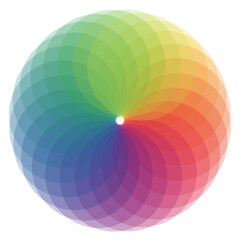 Obraz premium Abstract Circular Color Spectrum with 24 Overlapping Gradient Circles