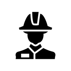 Black construction worker avatar icon wearing a safety helmet.