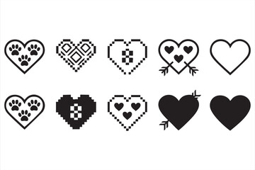 Black and Red Heart Symbols for Relationship Branding