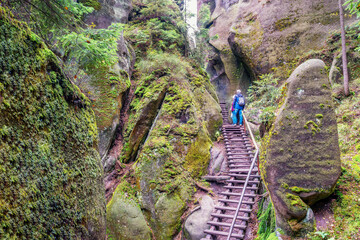 G&oacute;ry Stołowe. Skały Adrszpaskie, Narodowy Rezerwat Przyrody. Czechy.	
